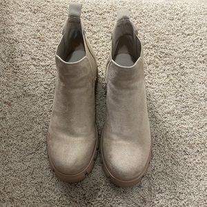 Tan chunky booties